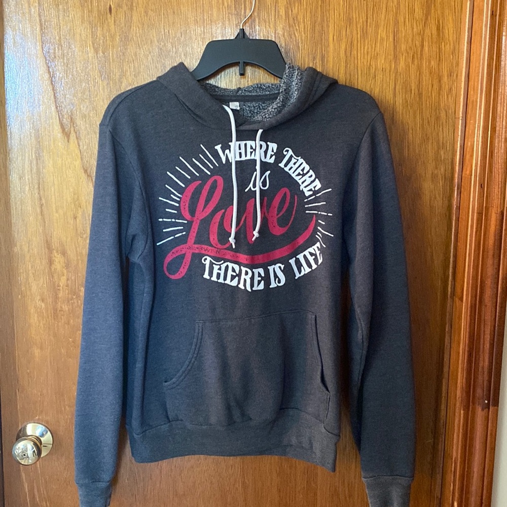 Grey love hoodie
